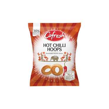 Cofresh Hot Chilli Hoops 80g – Spicy Indian Potato Snack Rings